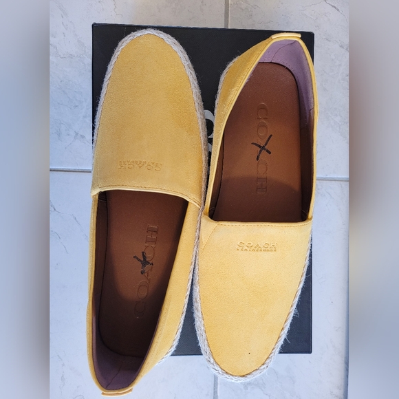 Brand new Coach Yellow Brushed Suede Espadrille Slip On, Size 8.5D, EUR 41.5. - Picture 2 of 6
